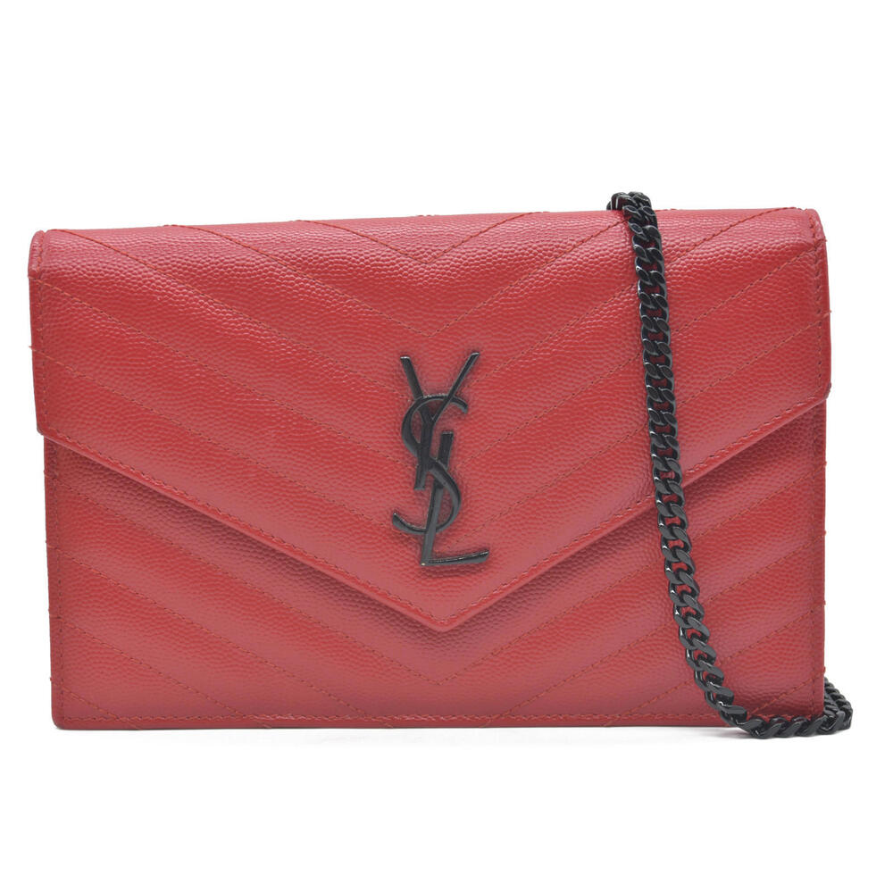 Saint Laurent Grain De Poudre Matelasse Chevron Monogram